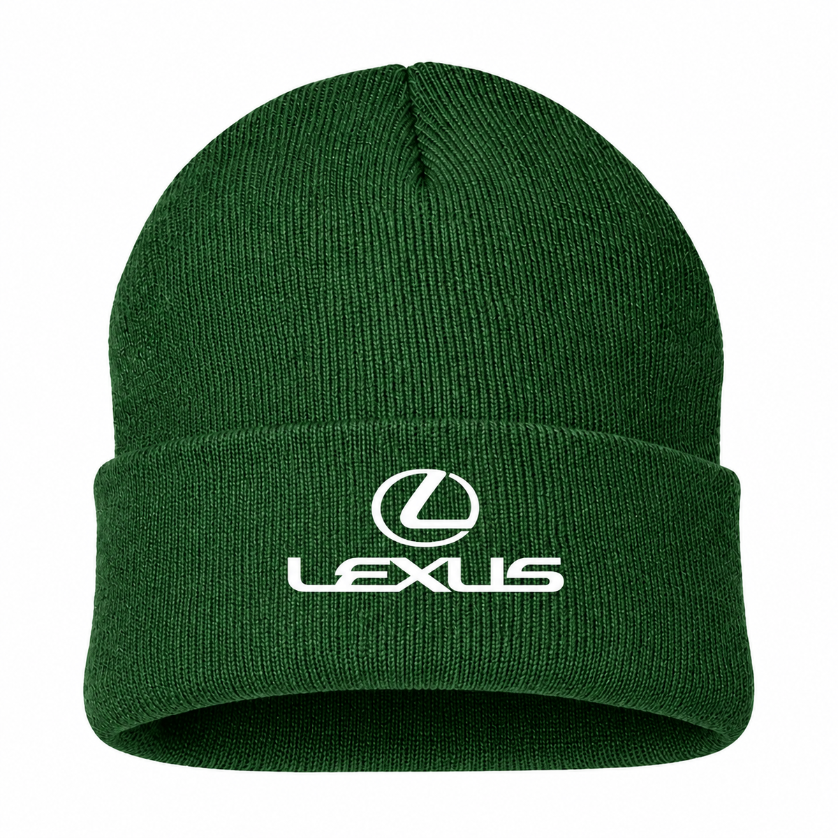 Men's Lexus Beanie Hat — Forest Green — clean front main