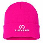 Men's Lexus Beanie Hat — Hot Pink — clean front main