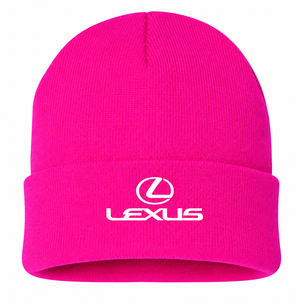 Men's Lexus Beanie Hat — Hot Pink — clean front main