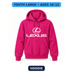 Lexus - Youth Large Hoodie (Ages 10–12) | Color: Hot Pink