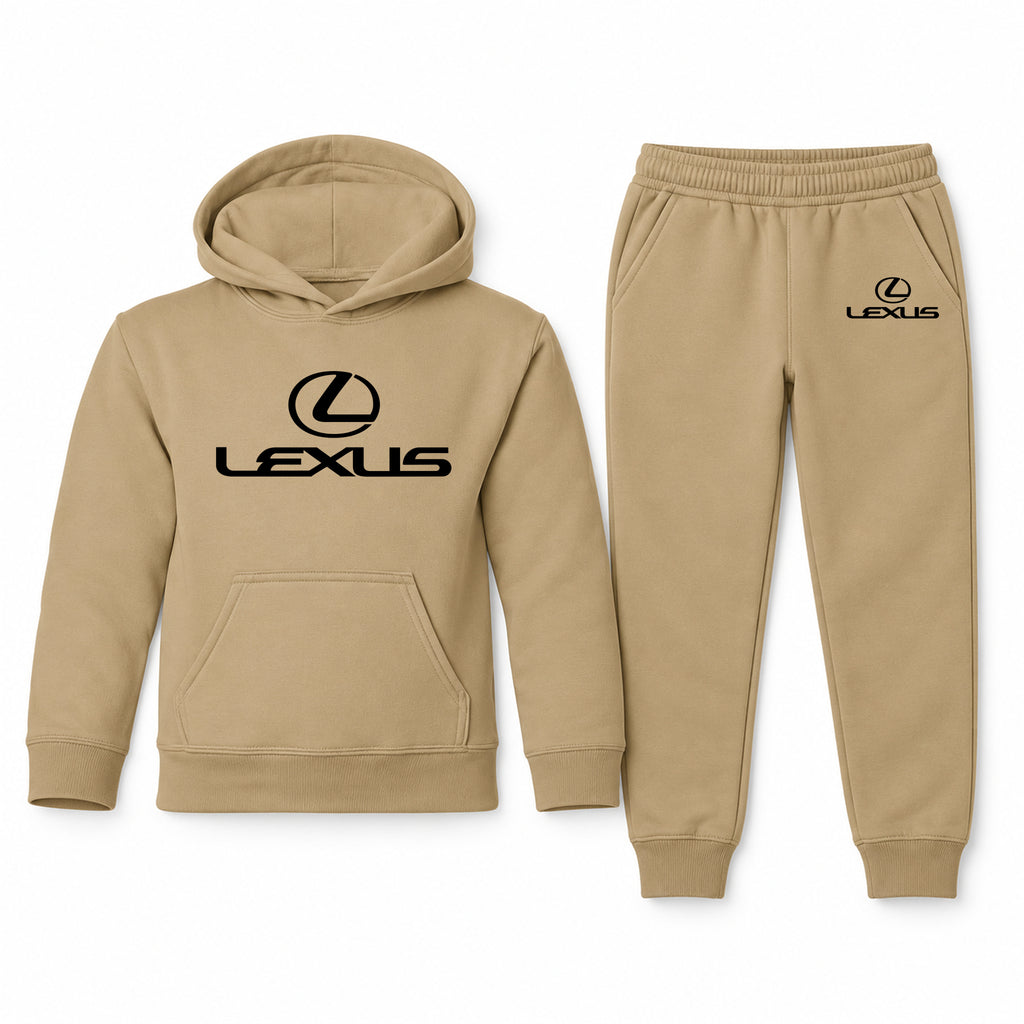 Lexus youth hoodie jogger set, Khaki, Youth Large ages 10–12