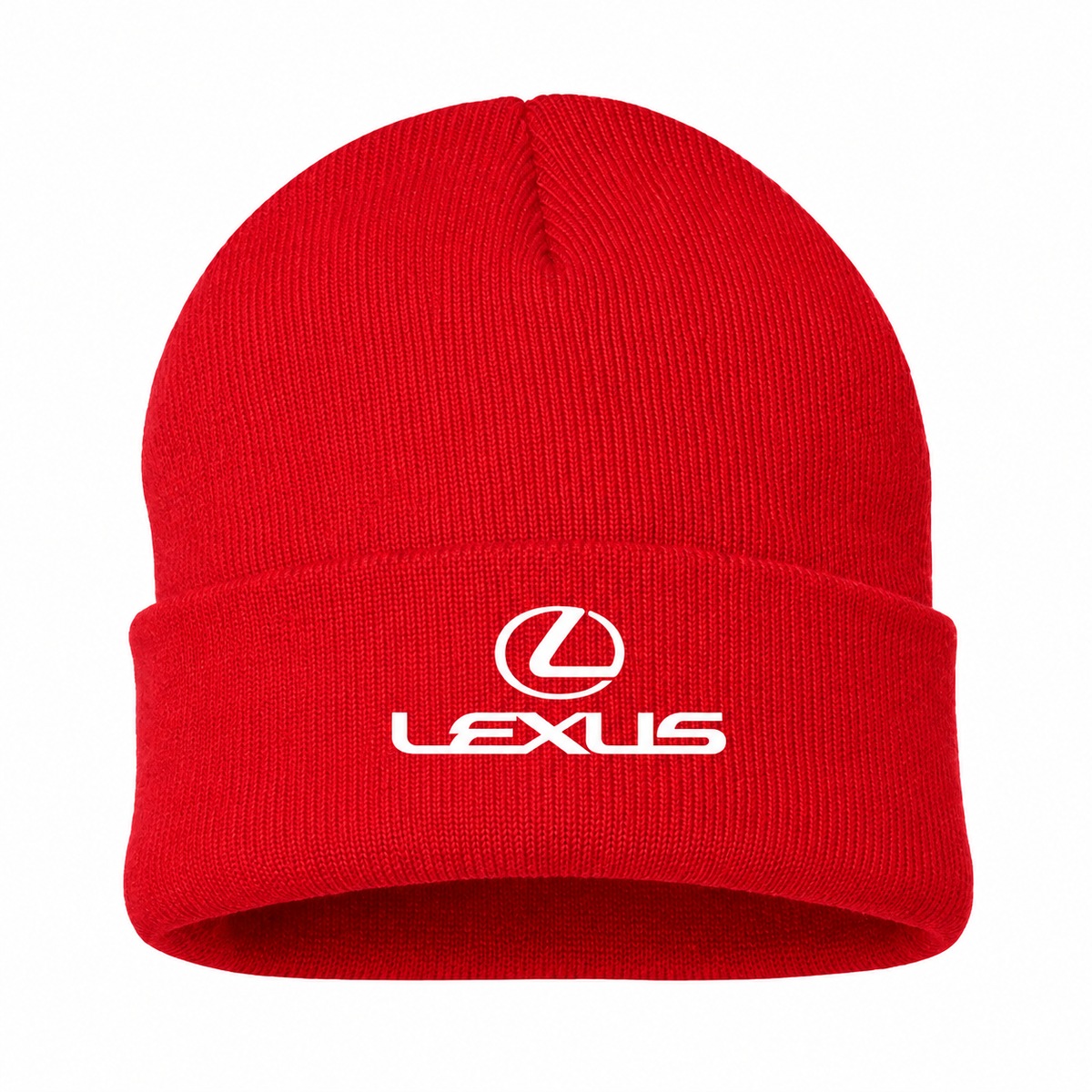 Men's Lexus Beanie Hat — Red — clean front main