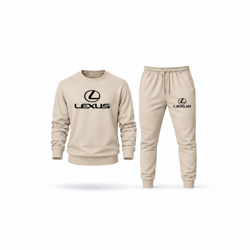 Men's Lexus Sweatshirt Joggers Set | Color: Tan | Main