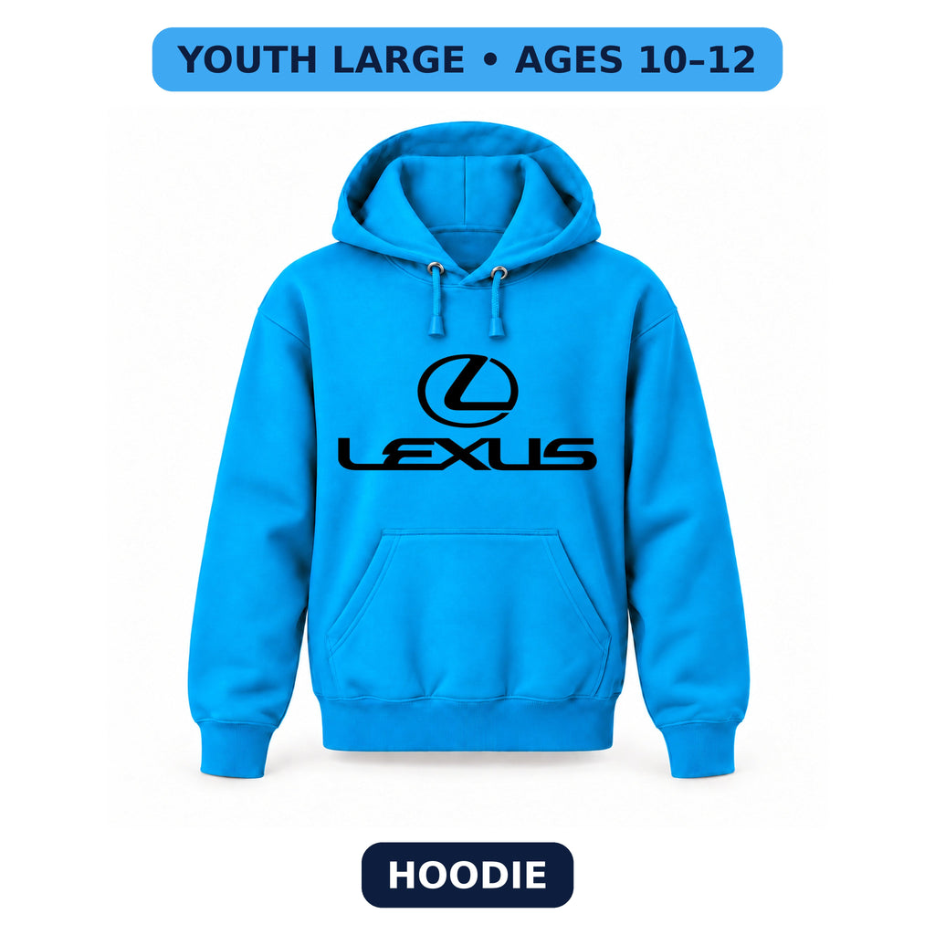 Lexus - Youth Large Hoodie (Ages 10–12) | Color: Turquoise