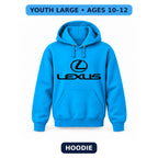 Lexus - Youth Large Hoodie (Ages 10–12) | Color: Turquoise