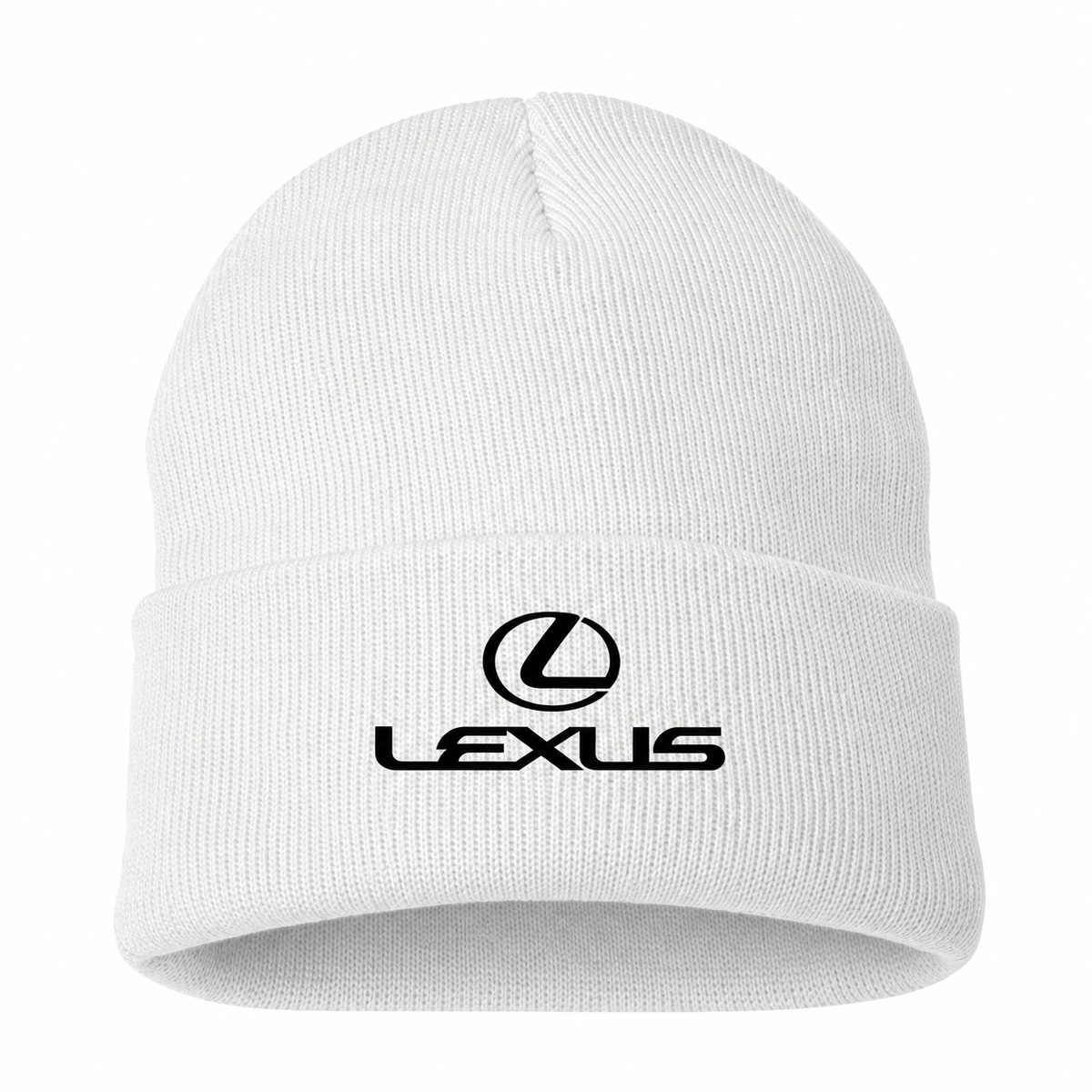 Men's Lexus Beanie Hat — White — clean front main