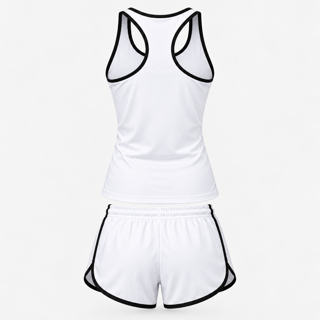 Lexus women's tanktop and shorts set Back | Color: White |