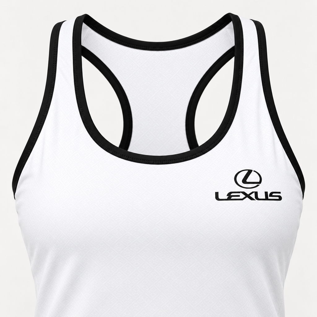 Lexus women's tanktop and shorts set Tank detail | Color: White |