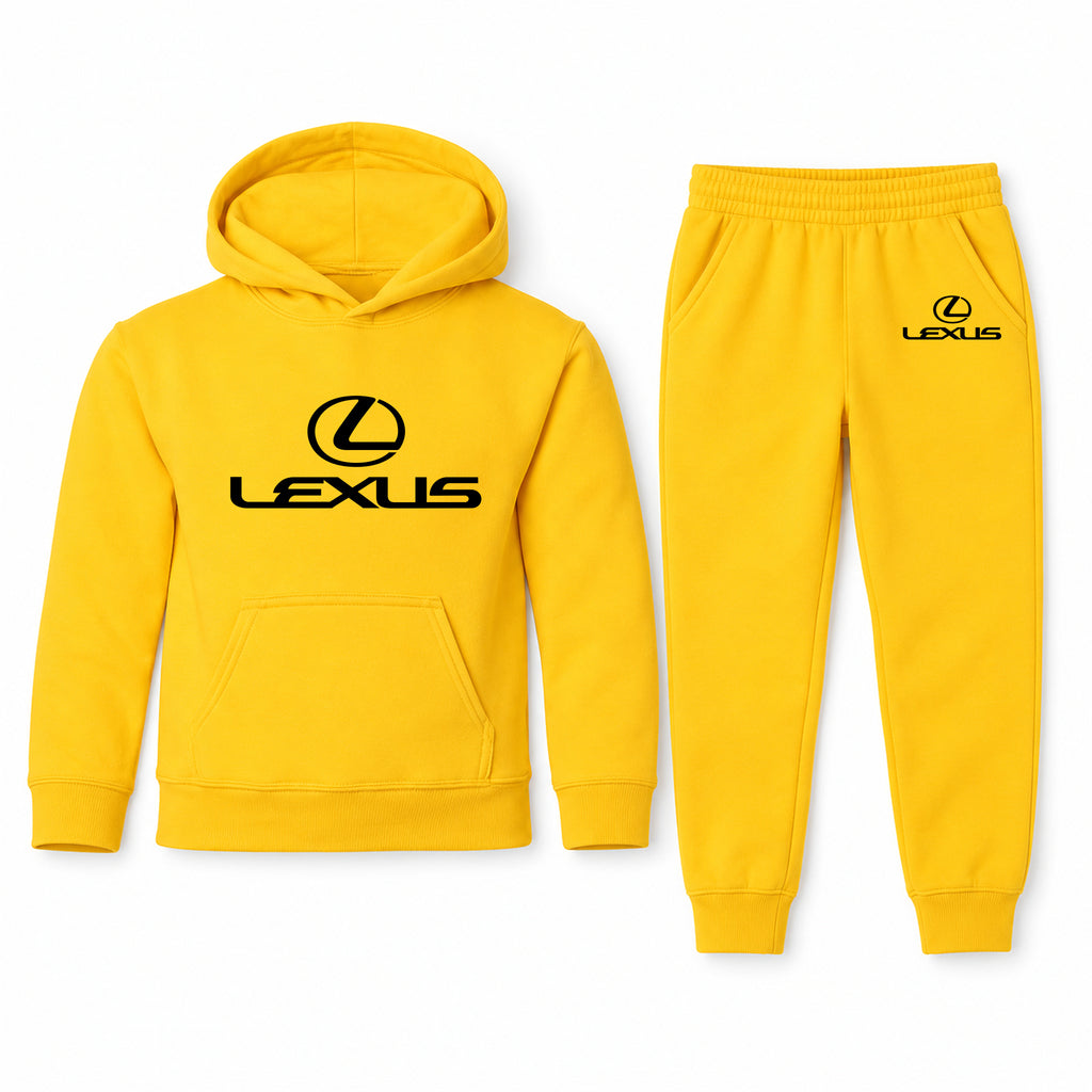 Lexus youth hoodie jogger set, Yellow, Youth Large ages 10–12
