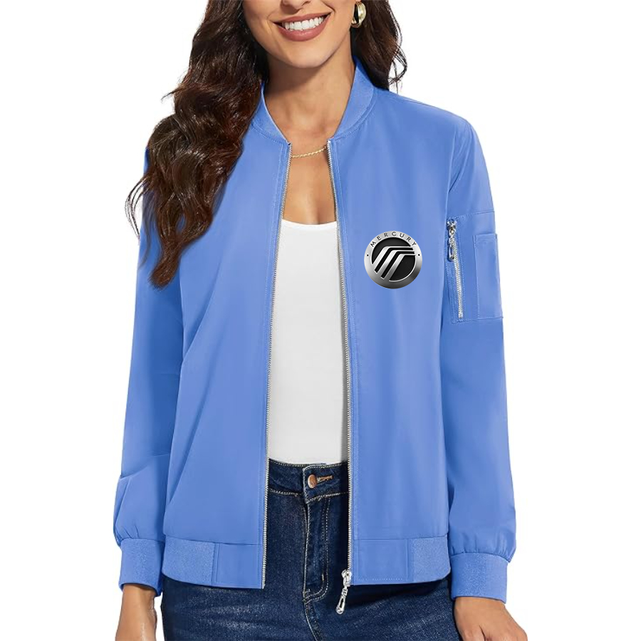 Women's Mercury Car - Premium Bomber Jacket with Polished Detailing and Functional Sleeve Pocket - Modern Luxury Outerwear