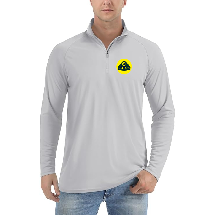 Men’s Lotus Car - Lightweight Quarter-Zip Athletic Shirt – Long Sleeve Polyester Wear