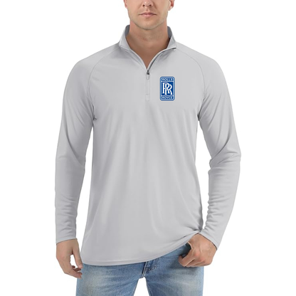 Men’s Rolls Royce Car - Lightweight Quarter-Zip Athletic Shirt – Long Sleeve Performance Wear