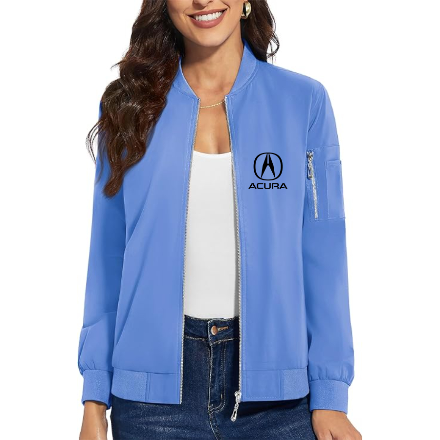 Women's Acura Car - Premium Bomber Jacket with Polished Detailing and Functional Sleeve Pocket - Modern Luxury Outerwear