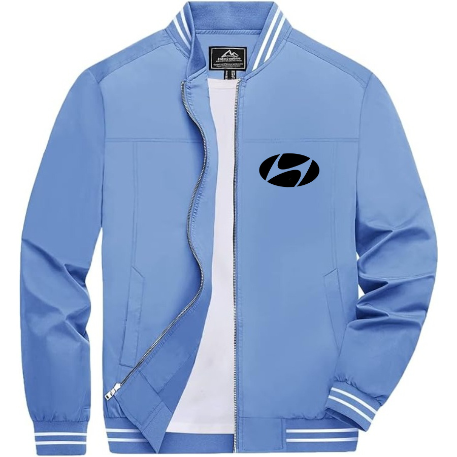 Men’s Hyundai Car NEW Lightweight Zip-Up Bomber Jacket with Ribbed Collar and Cuffs - Versatile Casual Outerwear