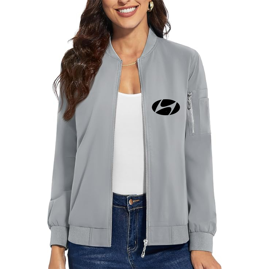 Women's Hyundai Car NEW - Premium Bomber Jacket with Polished Detailing and Functional Sleeve Pocket - Modern Luxury Outerwear