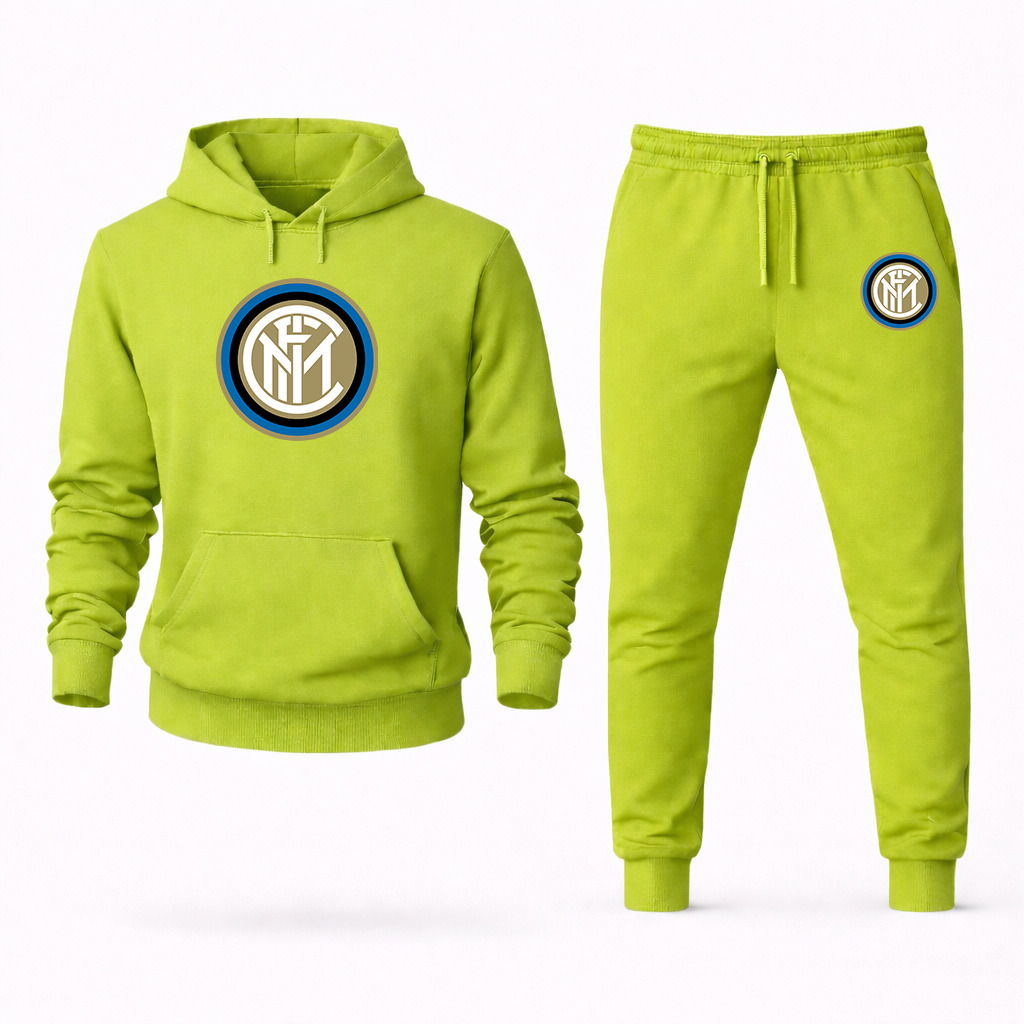 Men's Inter Milan Soccer Logo Hoodie Joggers Set