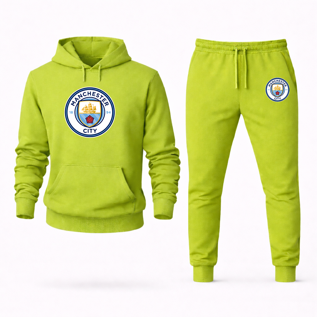 Men's Manchester City Soccer Logo Hoodie Joggers Set