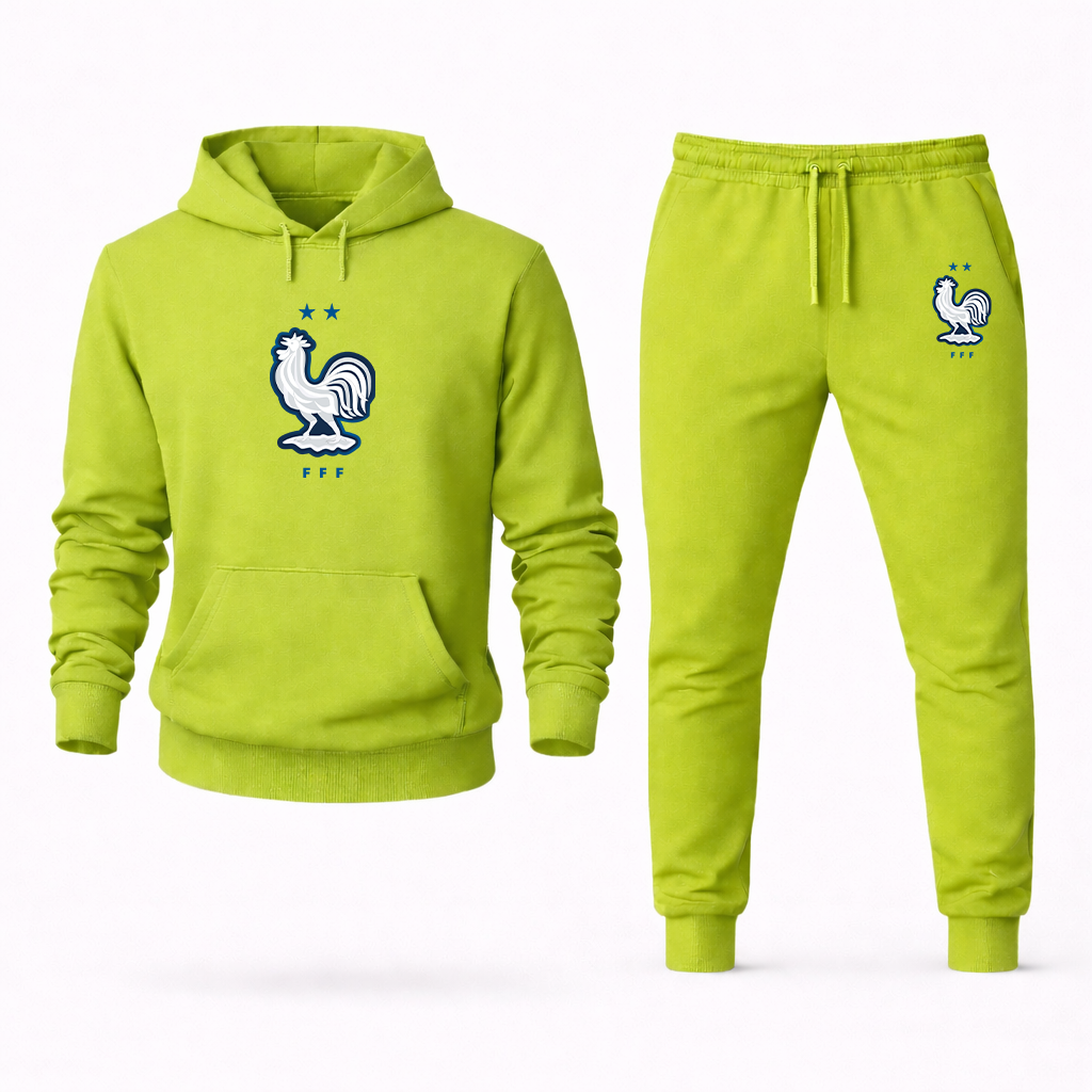 Men's France National Soccer Team  Logo Hoodie Joggers Set