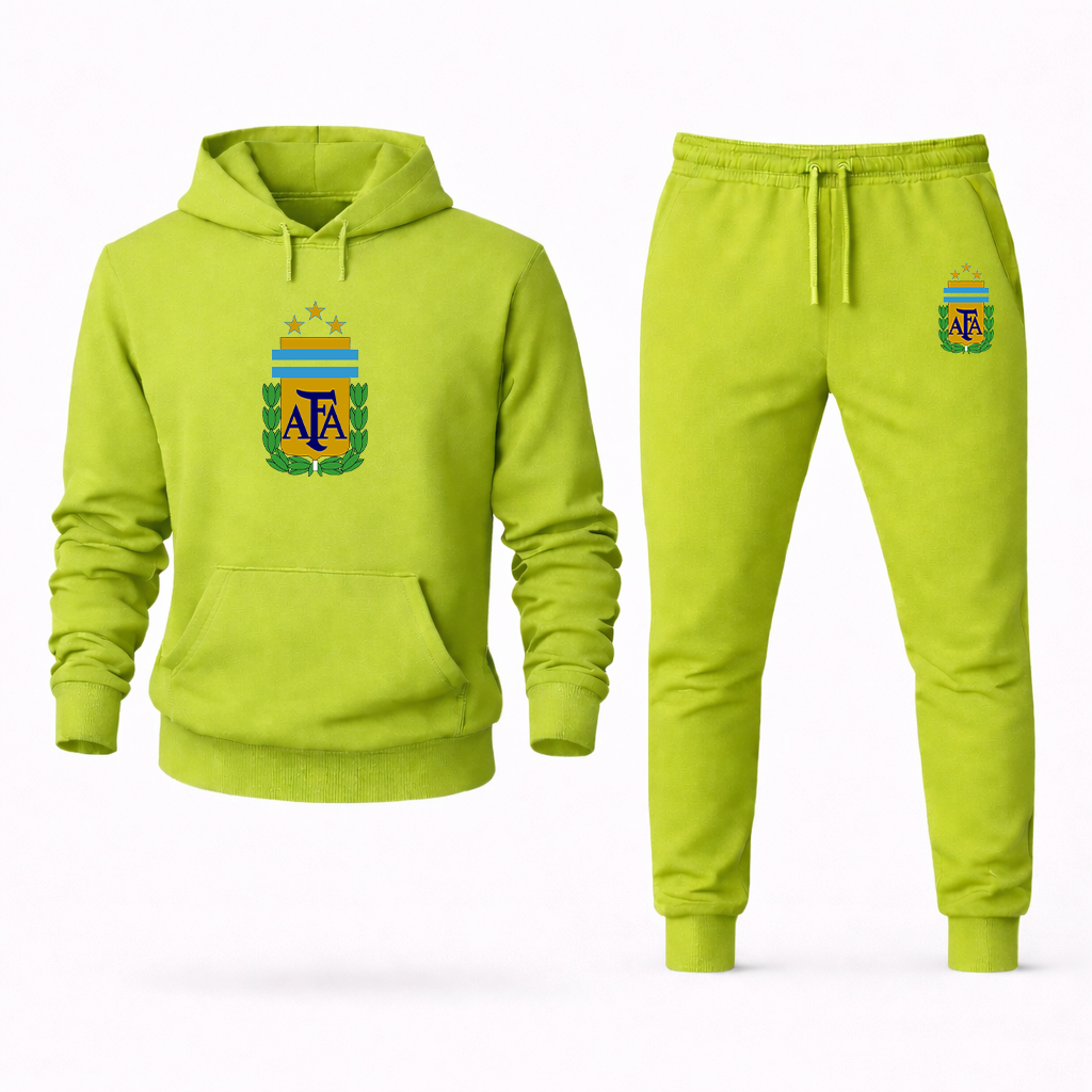 Men's Argentina National Soccer Team Logo Hoodie Joggers Set