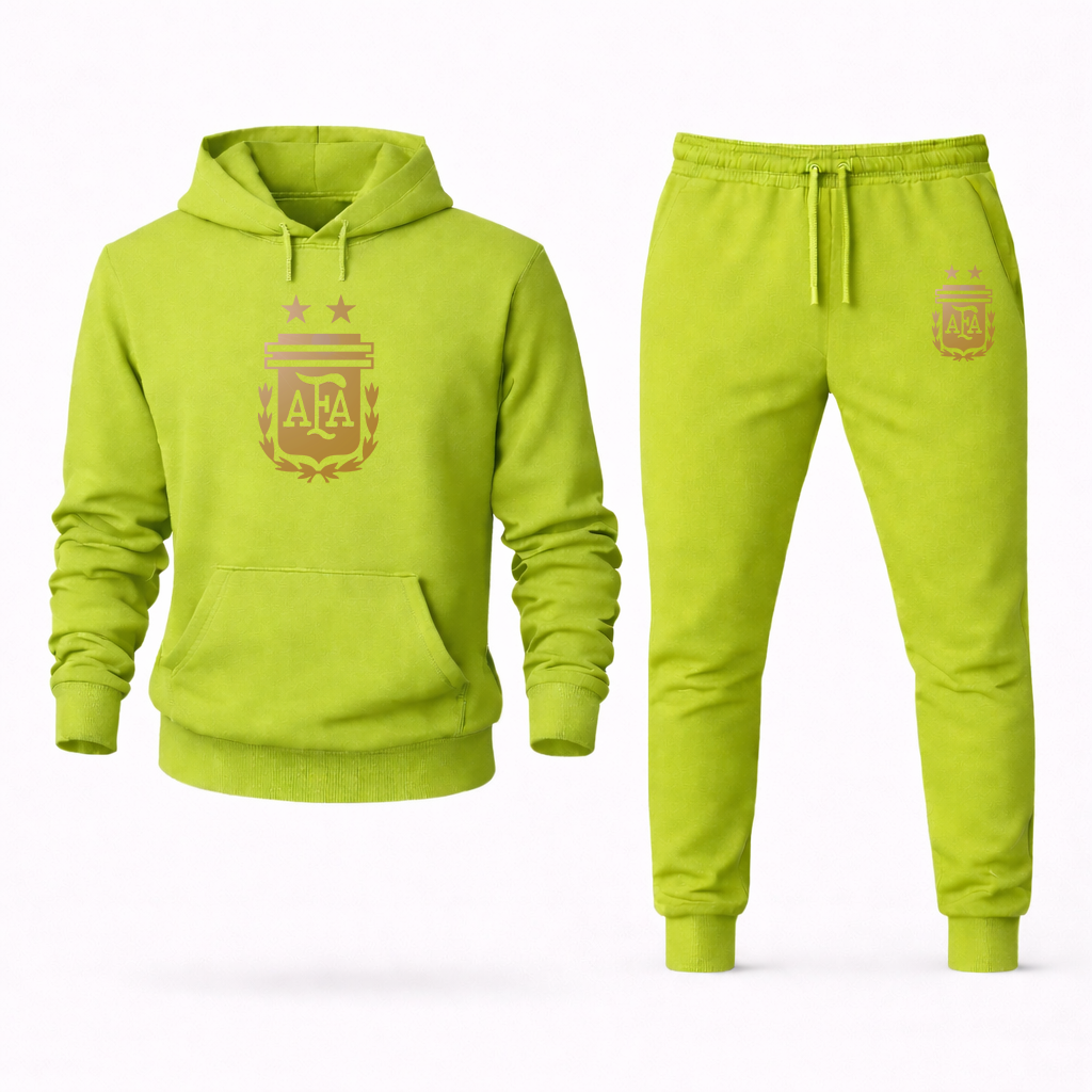 Men's Argentina Soccer Hoodie Joggers Set