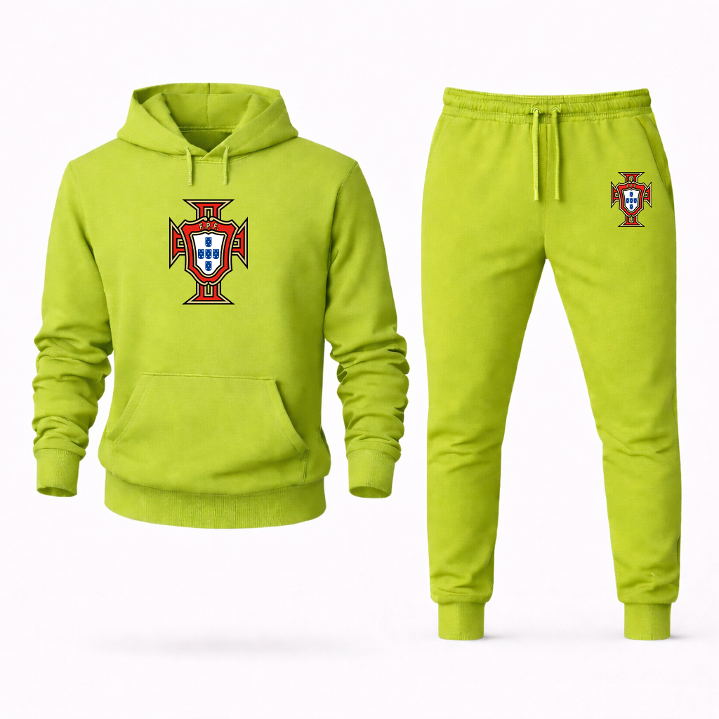 Men's Portugal National Soccer Team Hoodie Joggers Set