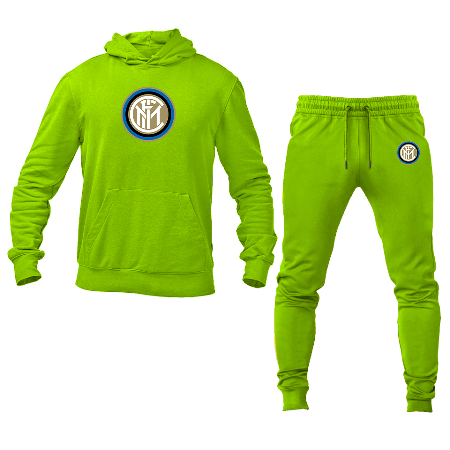 Men's Inter Milan Soccer Logo Hoodie Joggers Set