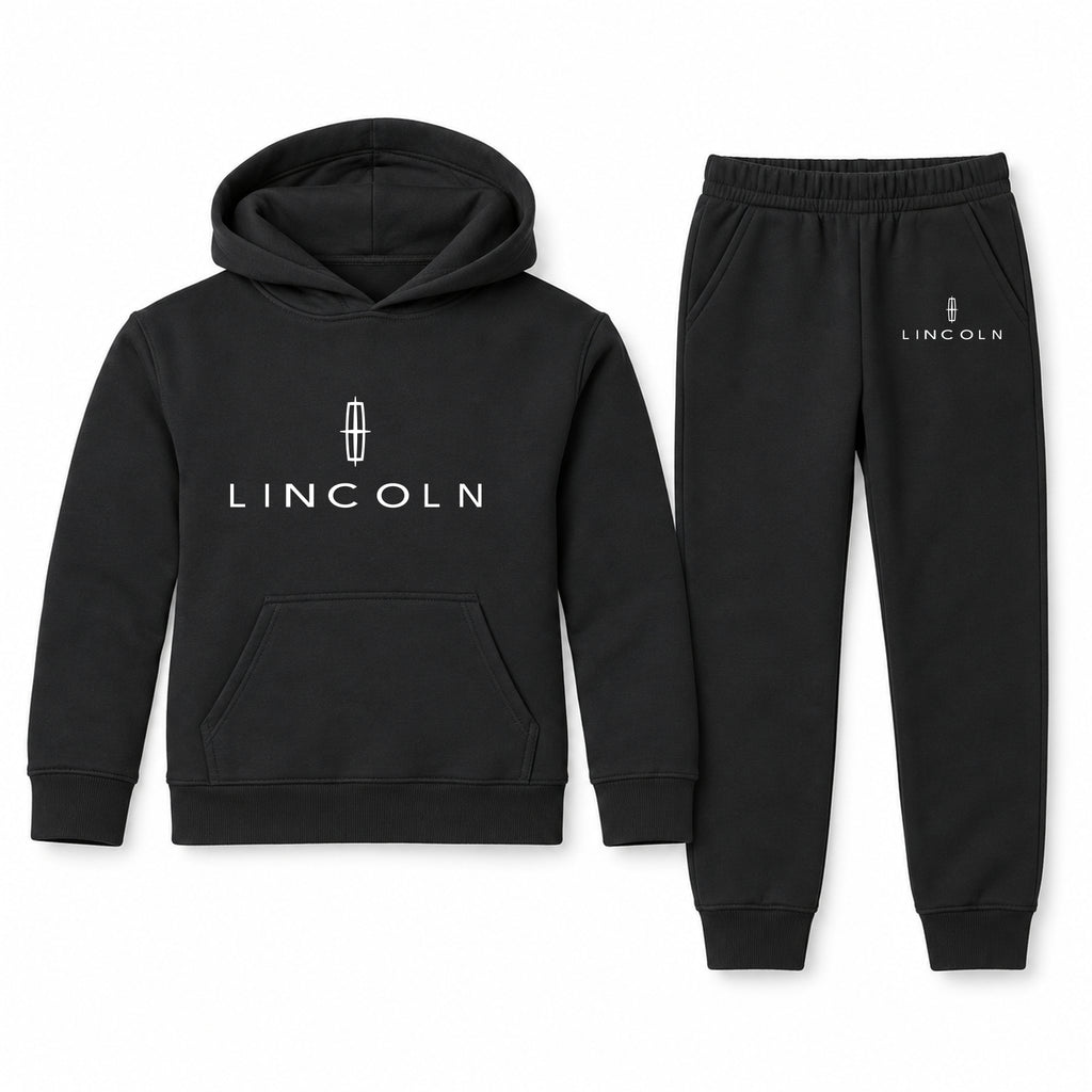 Lincoln youth hoodie jogger set, Black, Youth Large ages 10–12