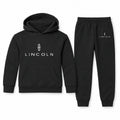Lincoln youth hoodie jogger set, Black, Youth Large ages 10–12