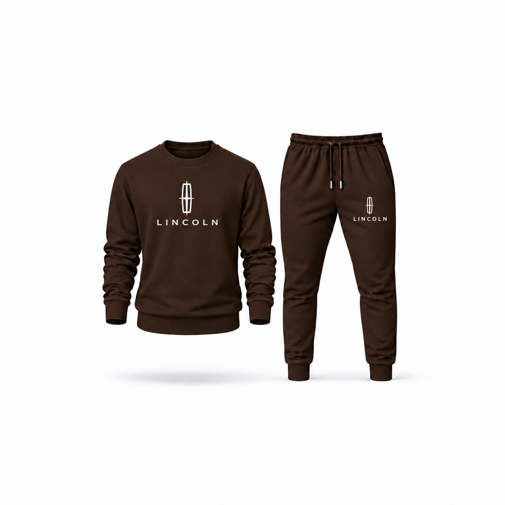 Men's Lincoln Sweatshirt Joggers Set | Color: Brown | Main