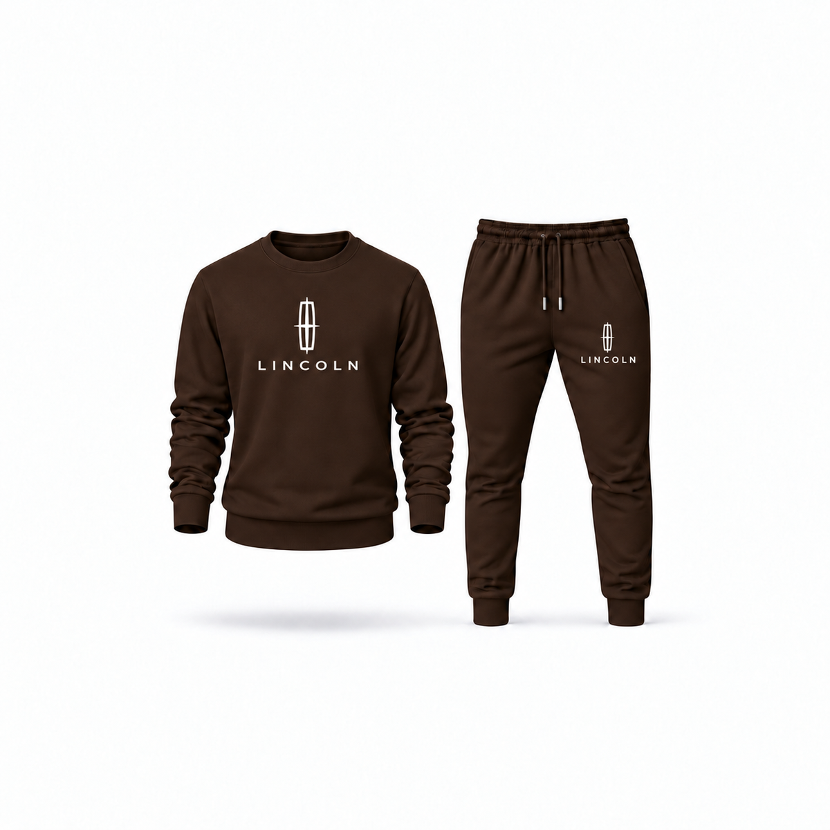 Men's Lincoln Sweatshirt Joggers Set | Color: Brown | Main