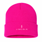 Men's Lincoln Beanie Hat — Hot Pink — clean front main