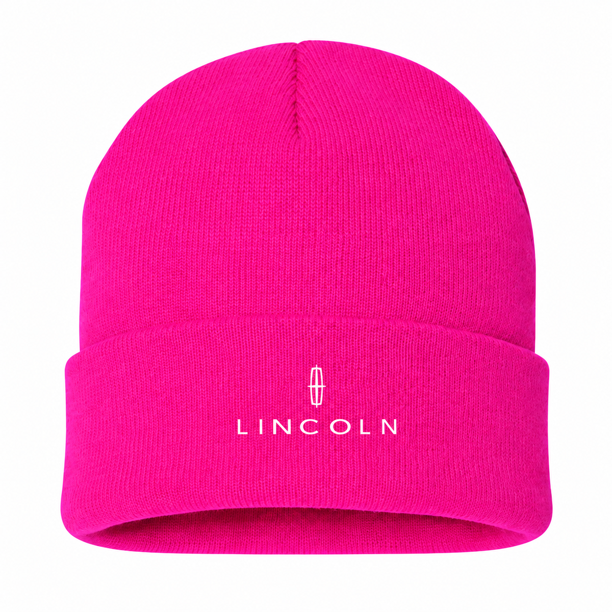 Men's Lincoln Beanie Hat — Hot Pink — clean front main