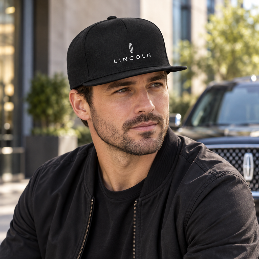 Lincoln Car Snapback Hat | Color: Black | Image 1