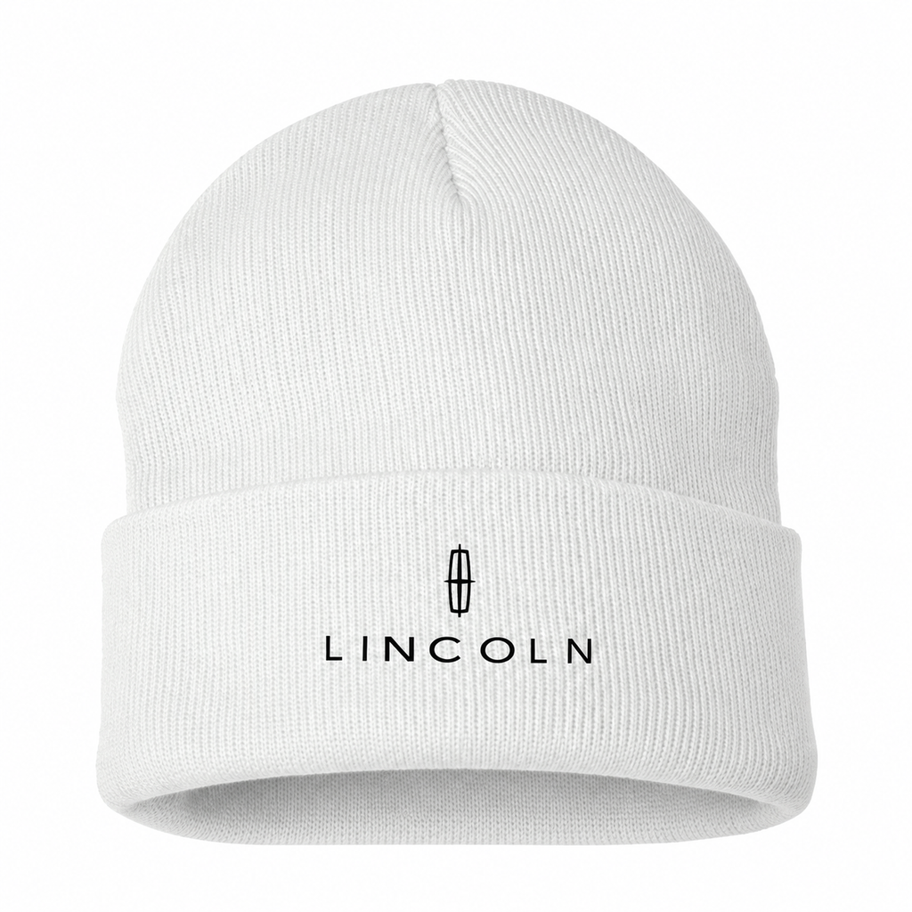 Men's Lincoln Beanie Hat — White — clean front main