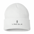 Men's Lincoln Beanie Hat — White — clean front main