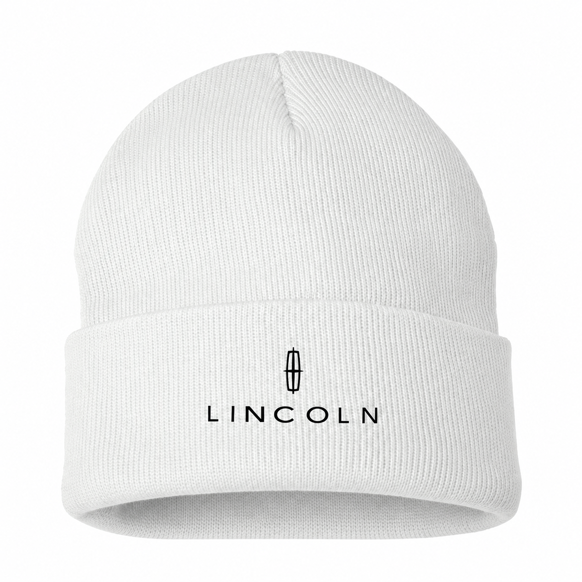 Men's Lincoln Beanie Hat — White — clean front main