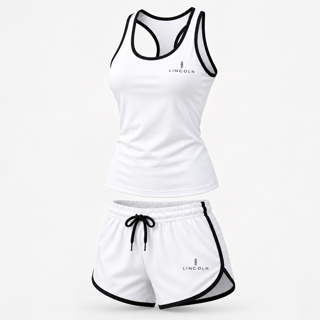 Lincoln women's tanktop and shorts set Angle | Color: White |