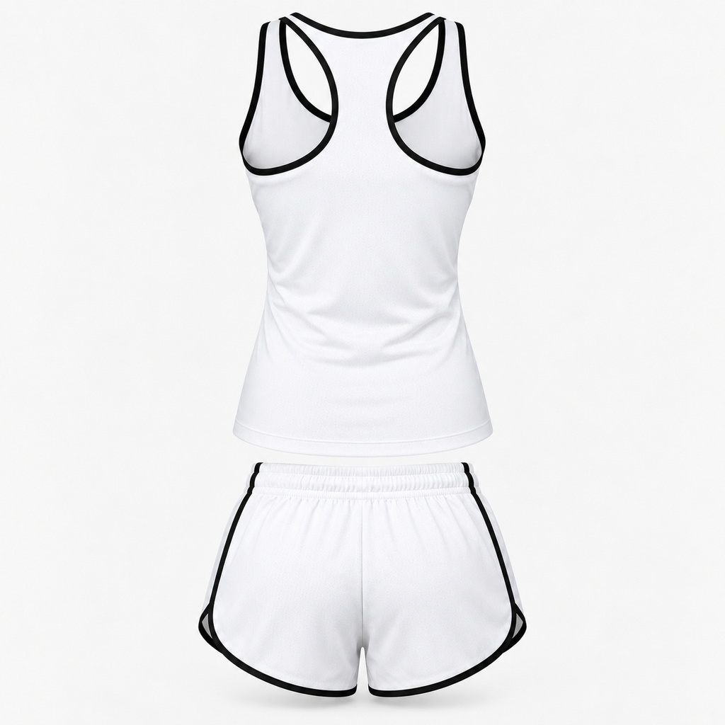Lincoln women's tanktop and shorts set Back | Color: White |