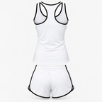 Lincoln women's tanktop and shorts set Back | Color: White |
