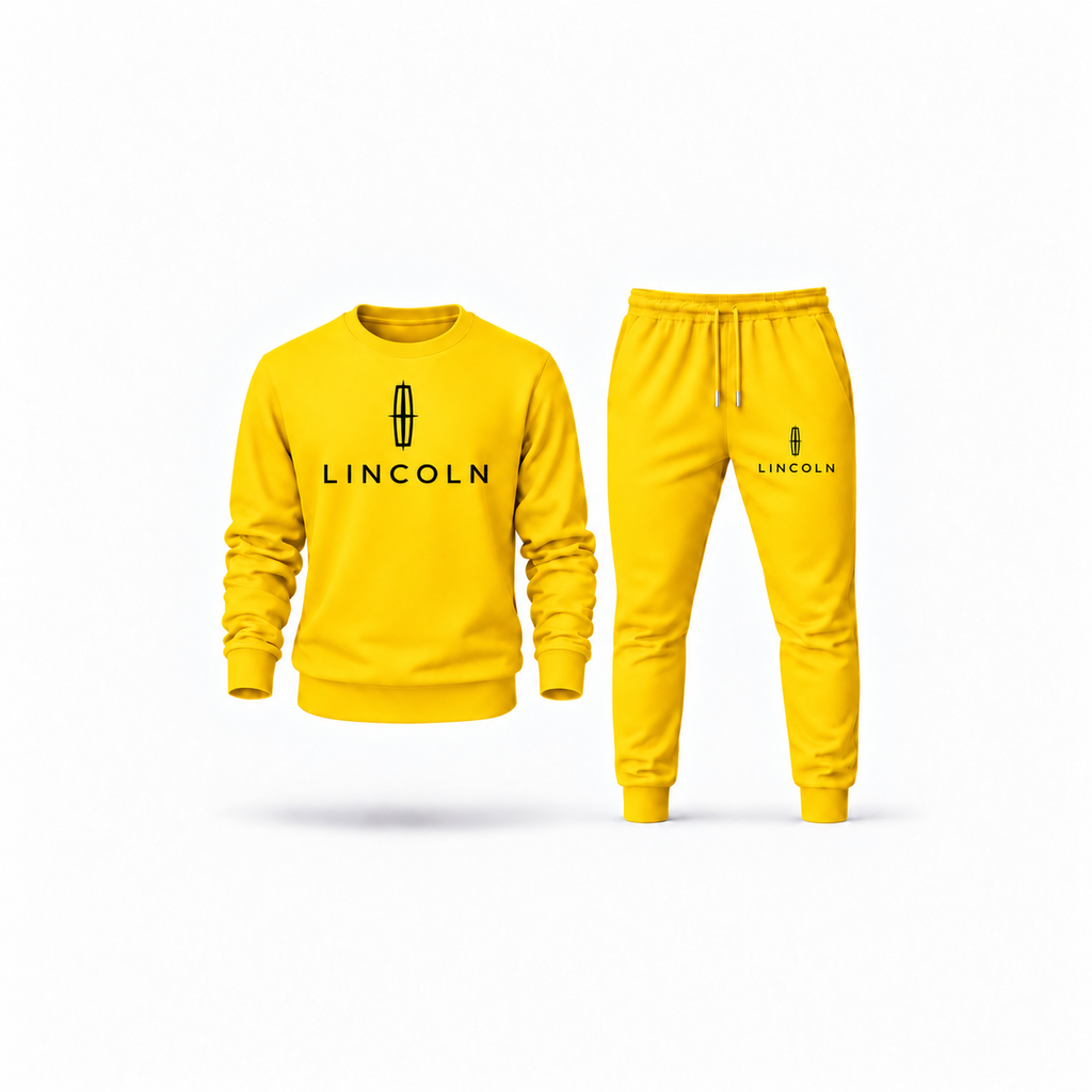 Men's Lincoln Sweatshirt Joggers Set | Color: Yellow | Main
