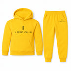 Lincoln youth hoodie jogger set, Yellow, Youth Large ages 10–12