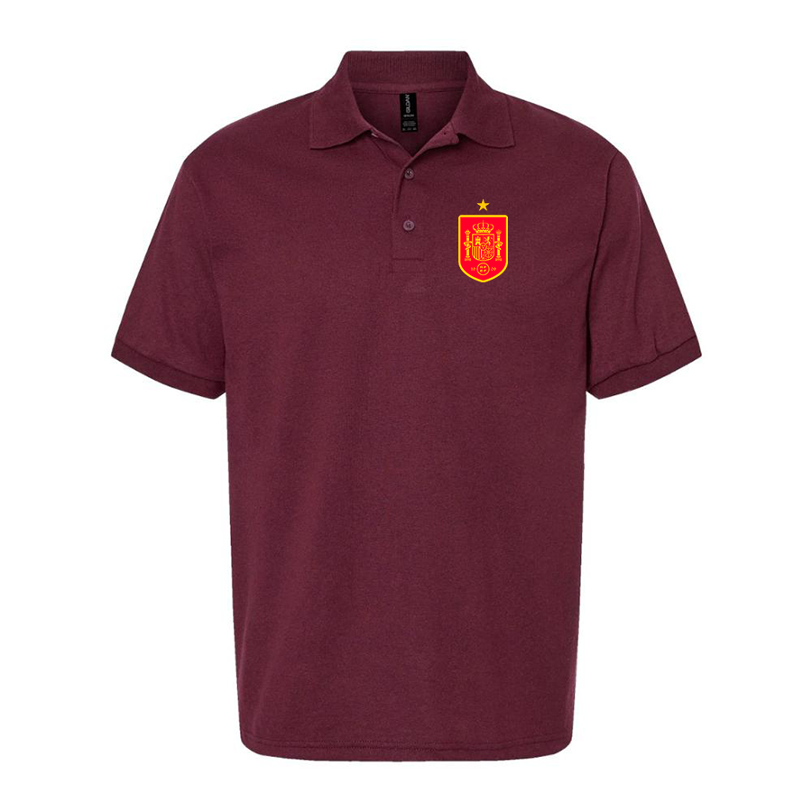 Men's Spain Red Logo National Soccer Team Dry Blend Polo