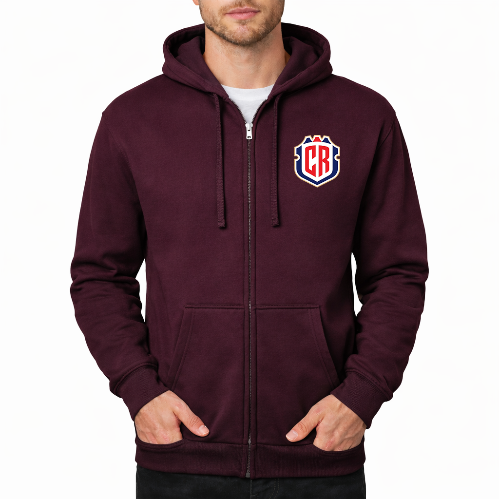 Men's Costa Rica National Soccer Team Zipper Hoodie
