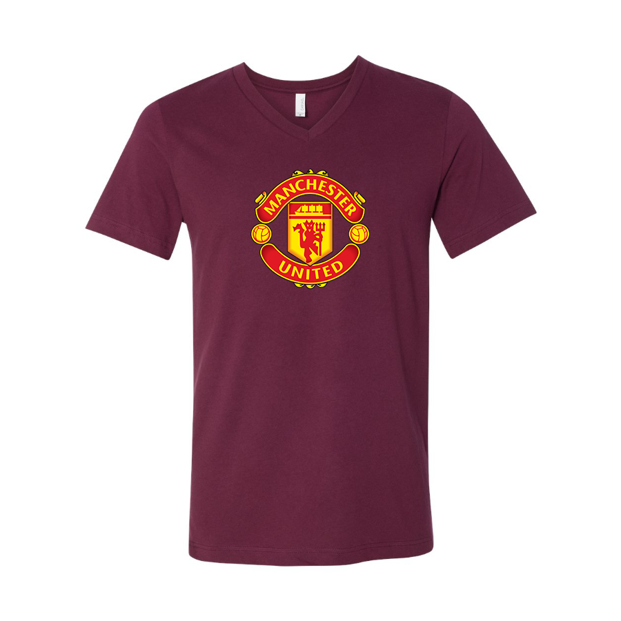 Men’s  Manchester United Soccer - BELLA + CANVAS - Jersey V-Neck Tee - 3005