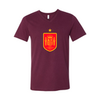 Men’s Spain Red Logo National Soccer Team   - BELLA + CANVAS - Jersey V-Neck Tee - 3005