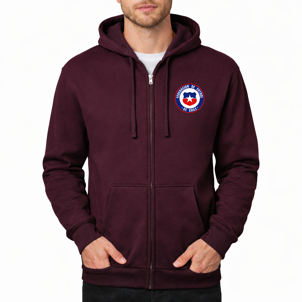 Men's Chile National Soccer Team  Zipper Hoodie