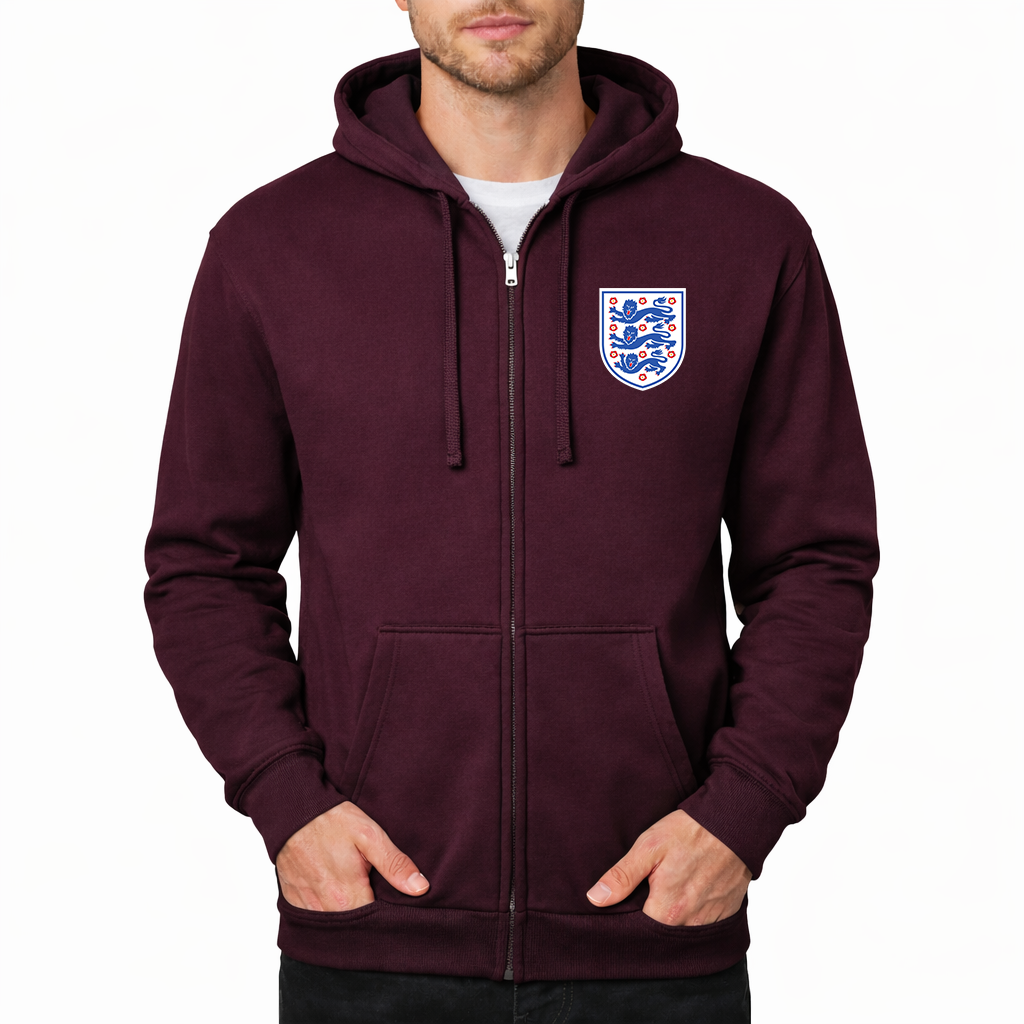 Men's England National Football Team Zipper Hoodie
