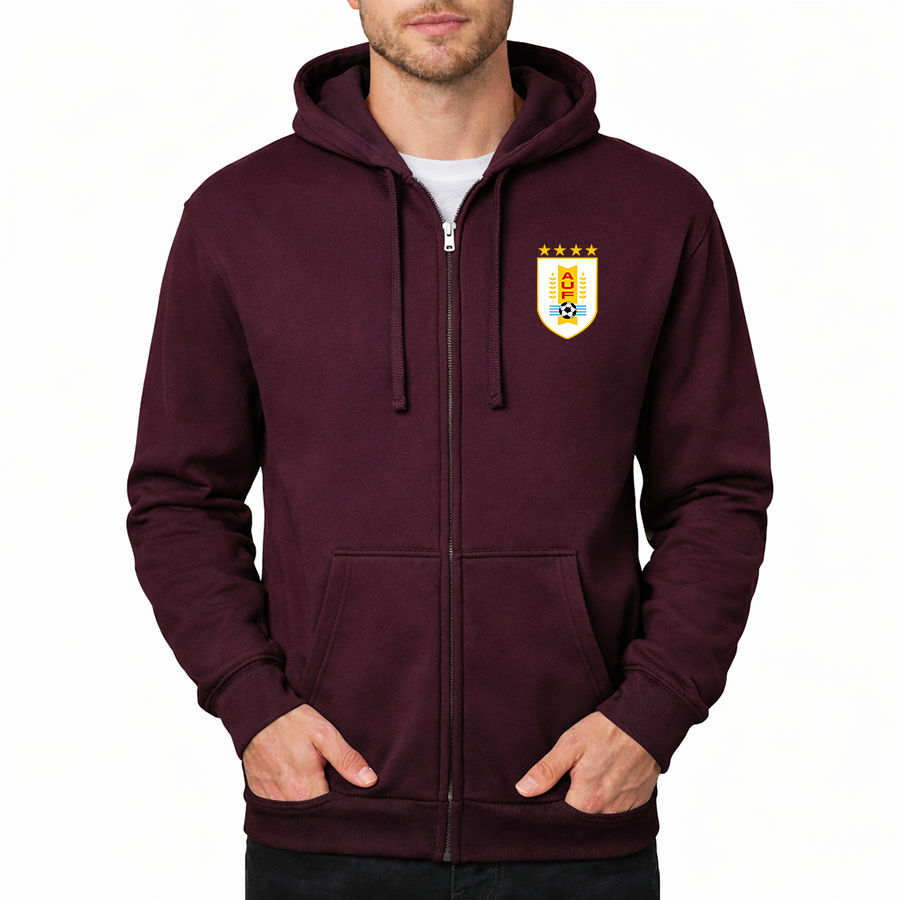 Men's Uruguay National Soccer Team Zipper Hoodie