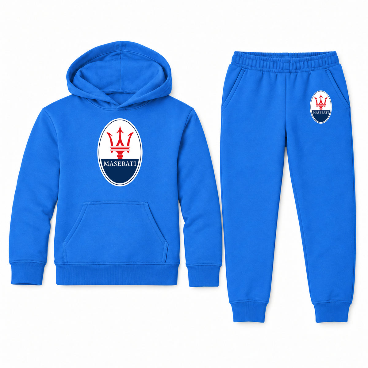 Maserati youth hoodie jogger set, Blue, Youth Large ages 10–12