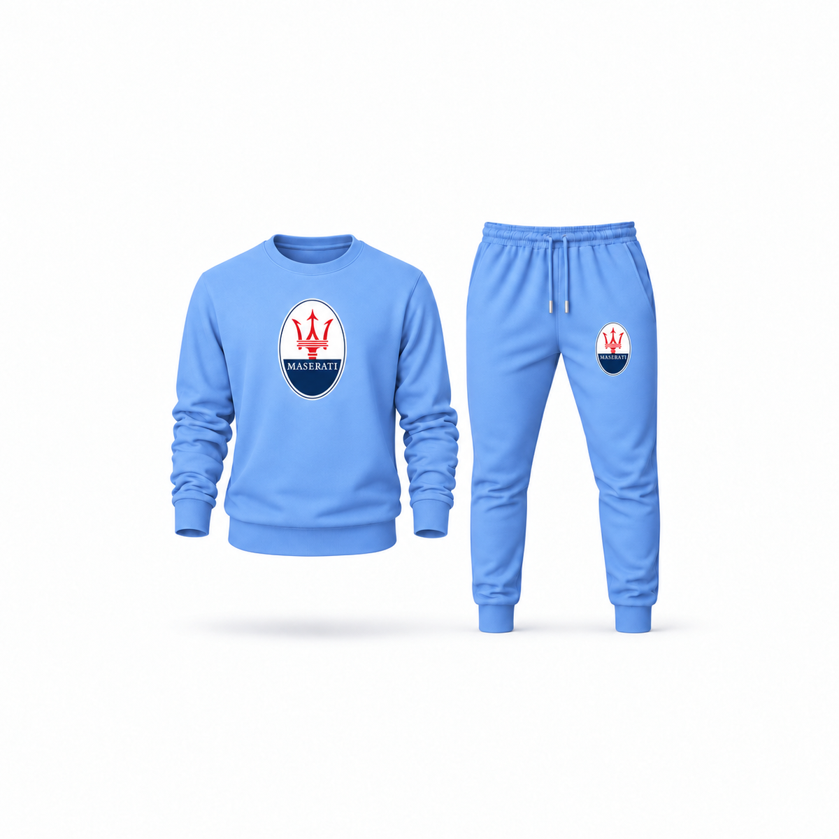 Men's Maserati Sweatshirt Joggers Set | Color: Carolina Blue | Main